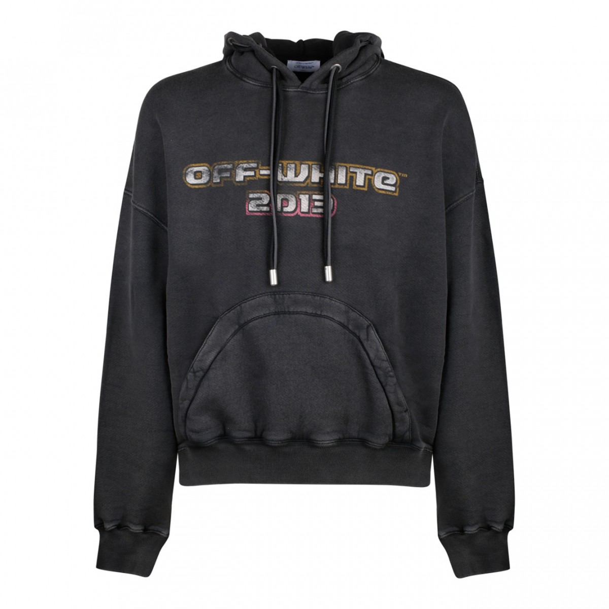 Black and Multicolour Cotton Digit Bacchus Hoodie