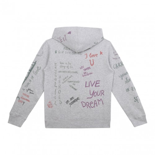 Light Grey Graphic Print Hoodie 2