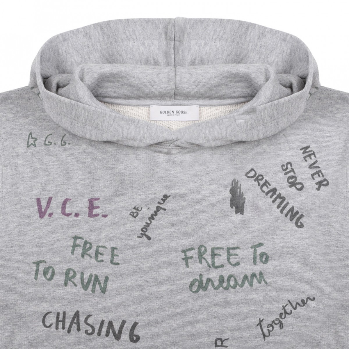 Light Grey Graphic Print Hoodie