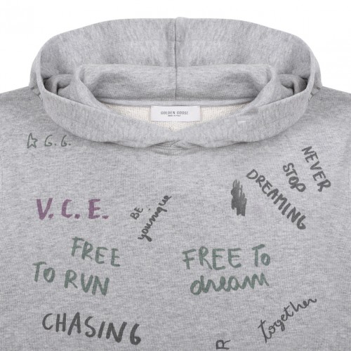 Light Grey Graphic Print Hoodie