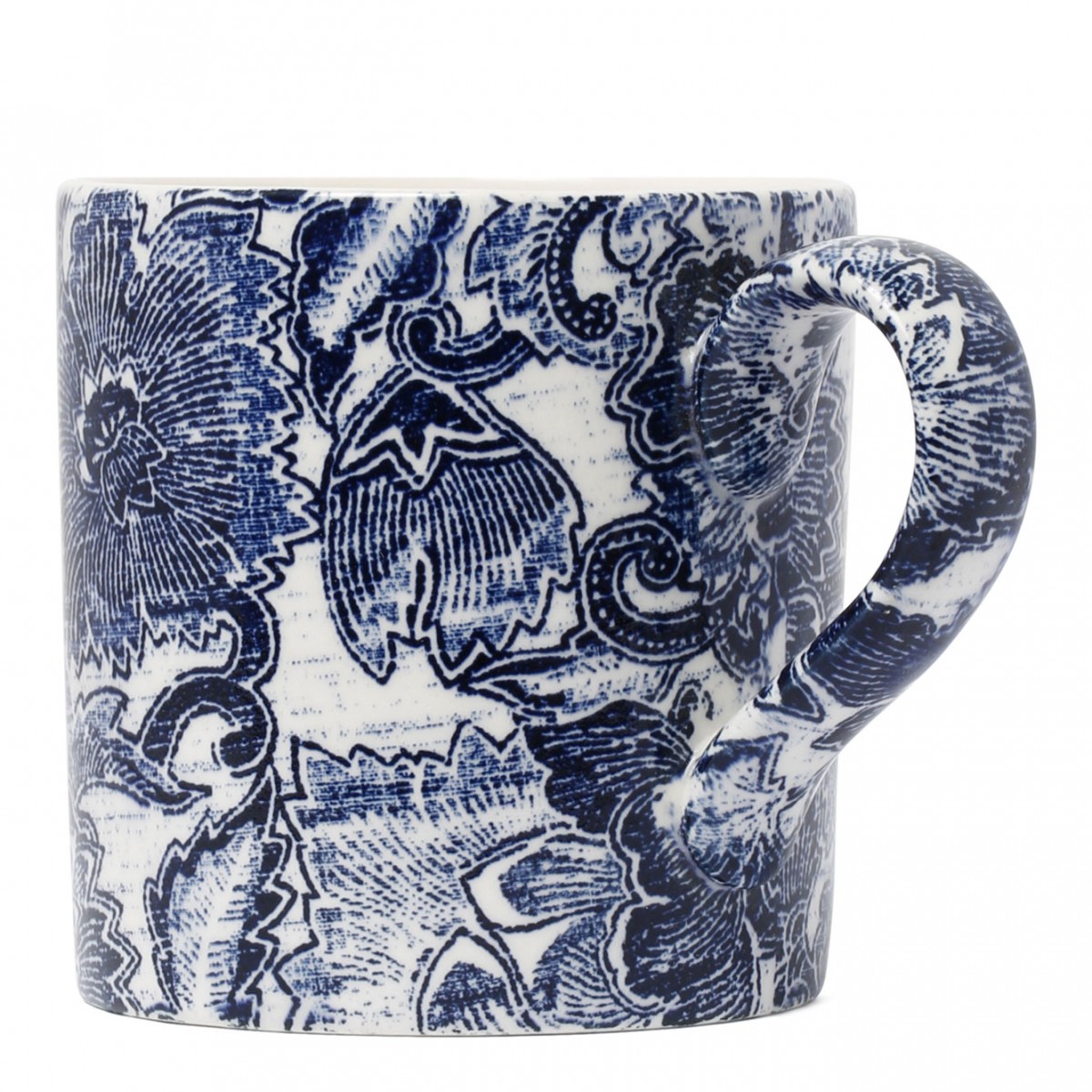 Indigo Faded Peony Teacup and Saucer