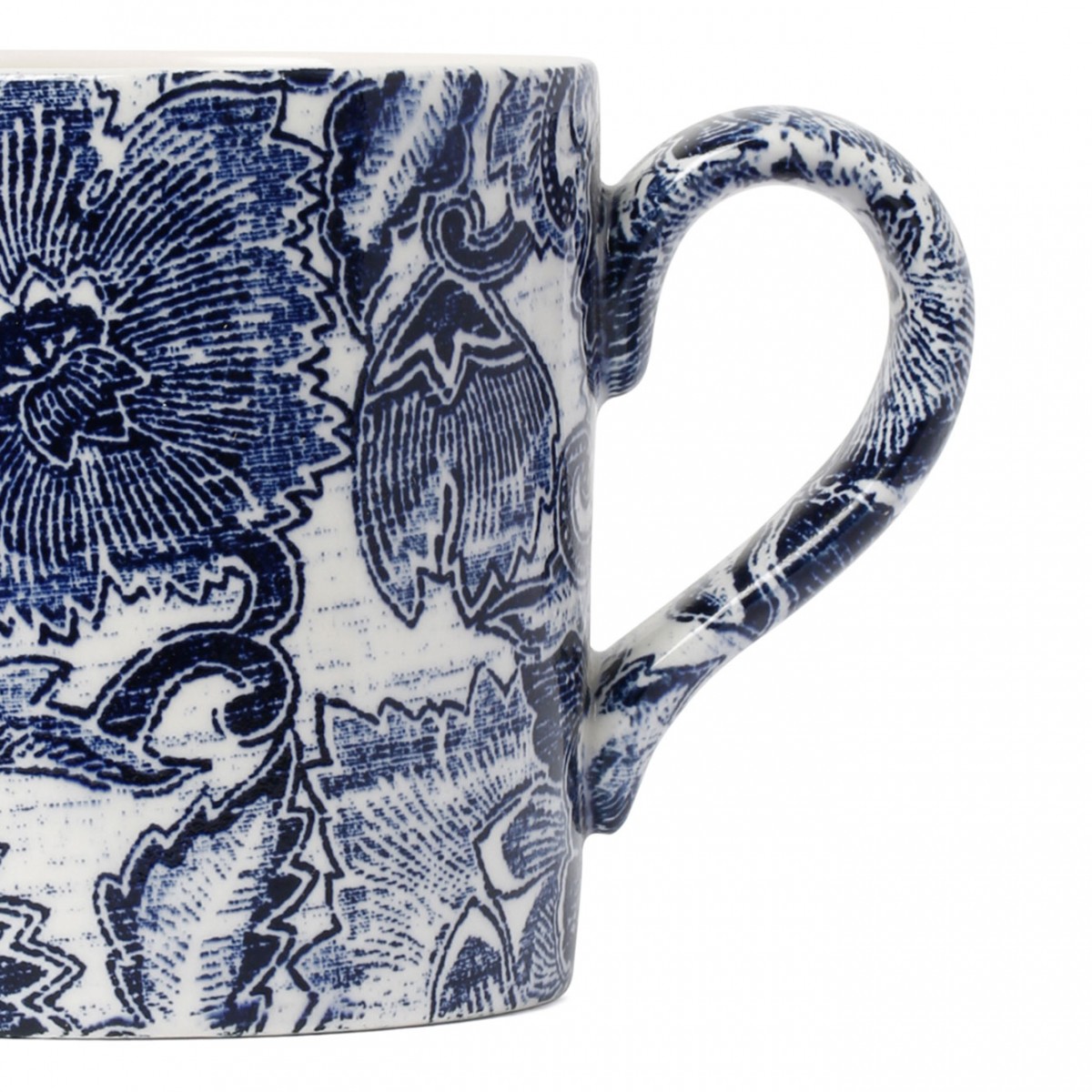 Indigo Faded Peony Teacup and Saucer