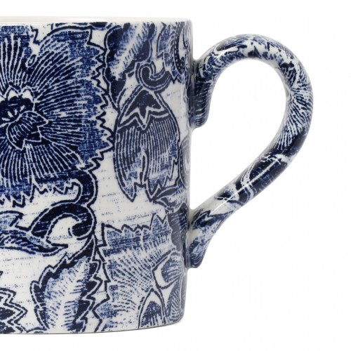 Indigo Faded Peony Teacup and Saucer