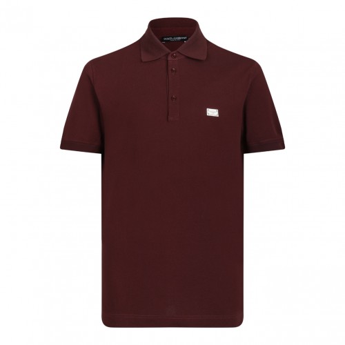 Aubergine Logo Plaque Polo Shirt