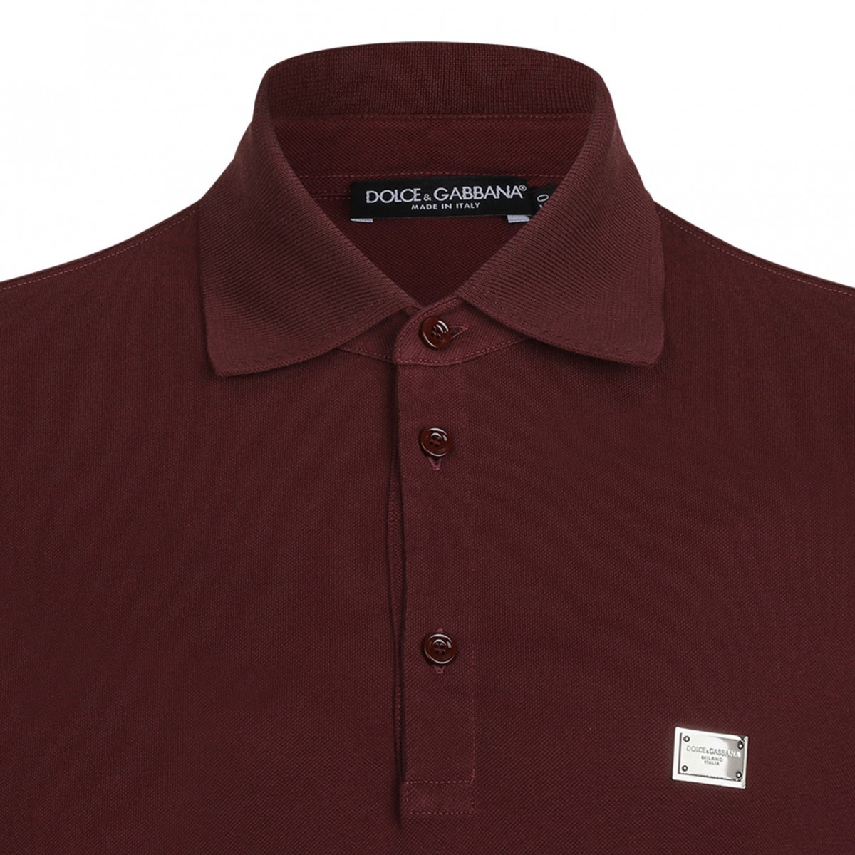 Aubergine Logo Plaque Polo Shirt