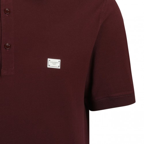 Aubergine Logo Plaque Polo Shirt