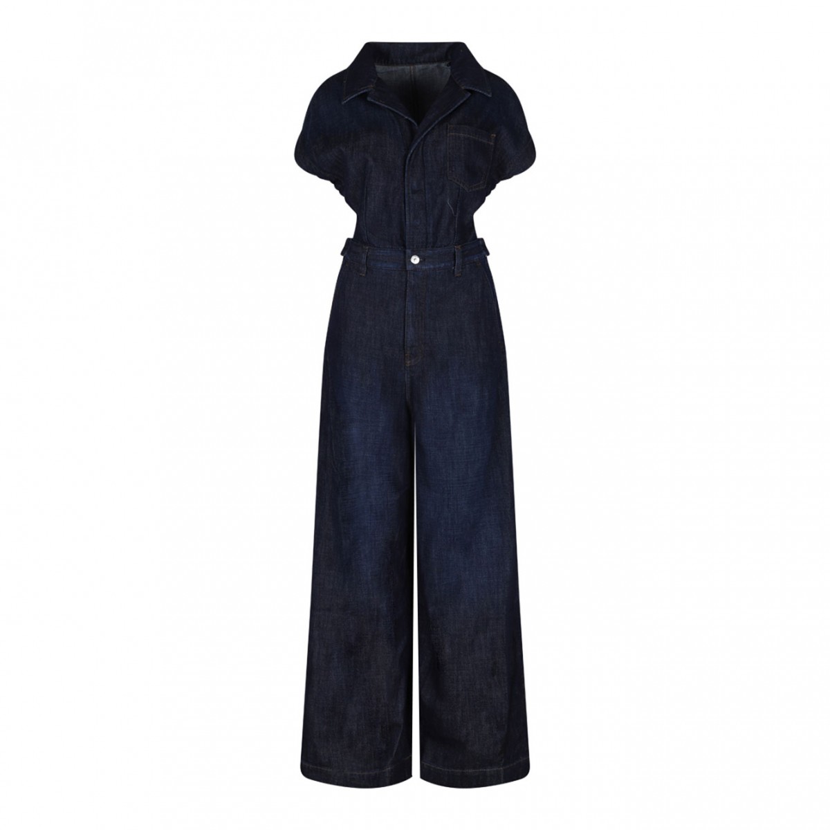 Navy Blue Denim Jumpsuit