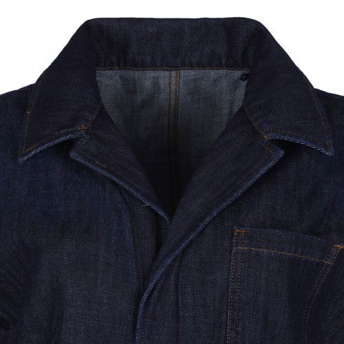 Navy Blue Denim Jumpsuit