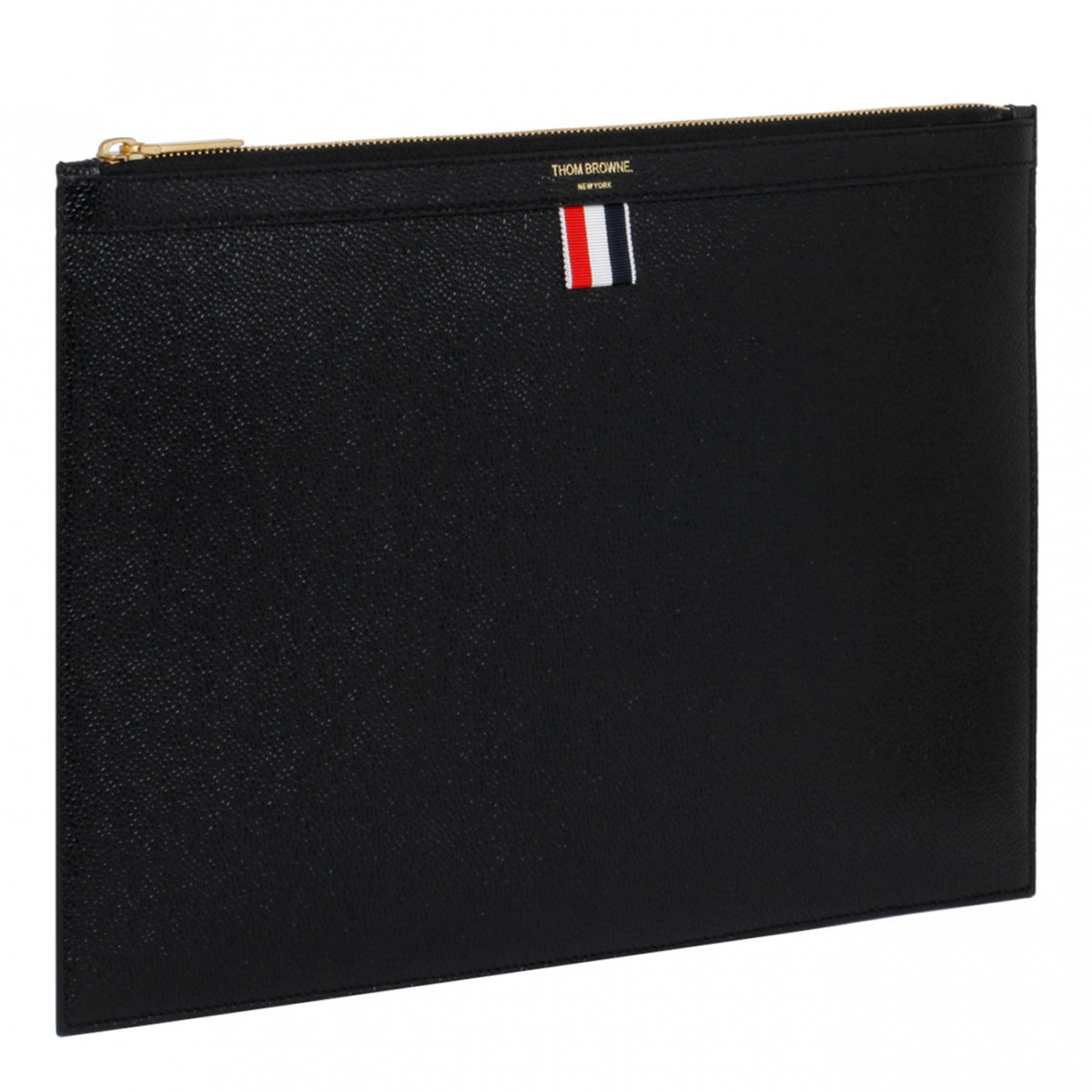 Black Leather Logo Stamp Document Holder