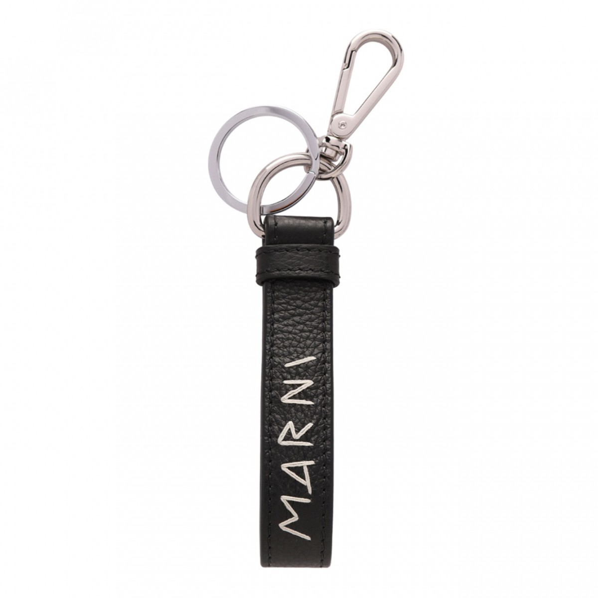 Black Logo Embroidered Keyring