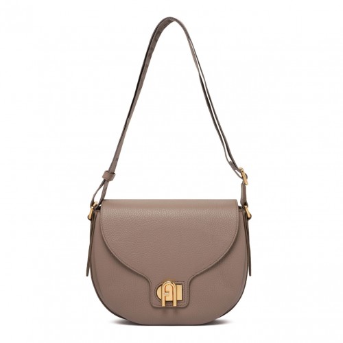 Grey Lotus Crossbody Bag
