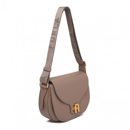Grey Lotus Crossbody Bag