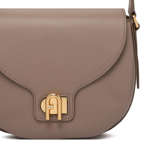Grey Lotus Crossbody Bag