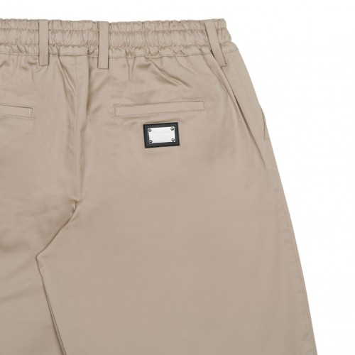Light Beige Gabardine Shorts