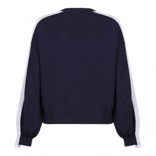 Navy Blue Logo Embossed Sweater