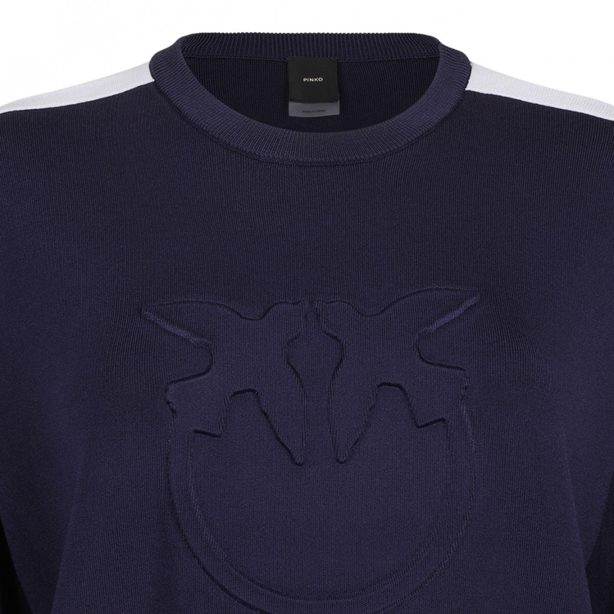 Navy Blue Logo Embossed Sweater