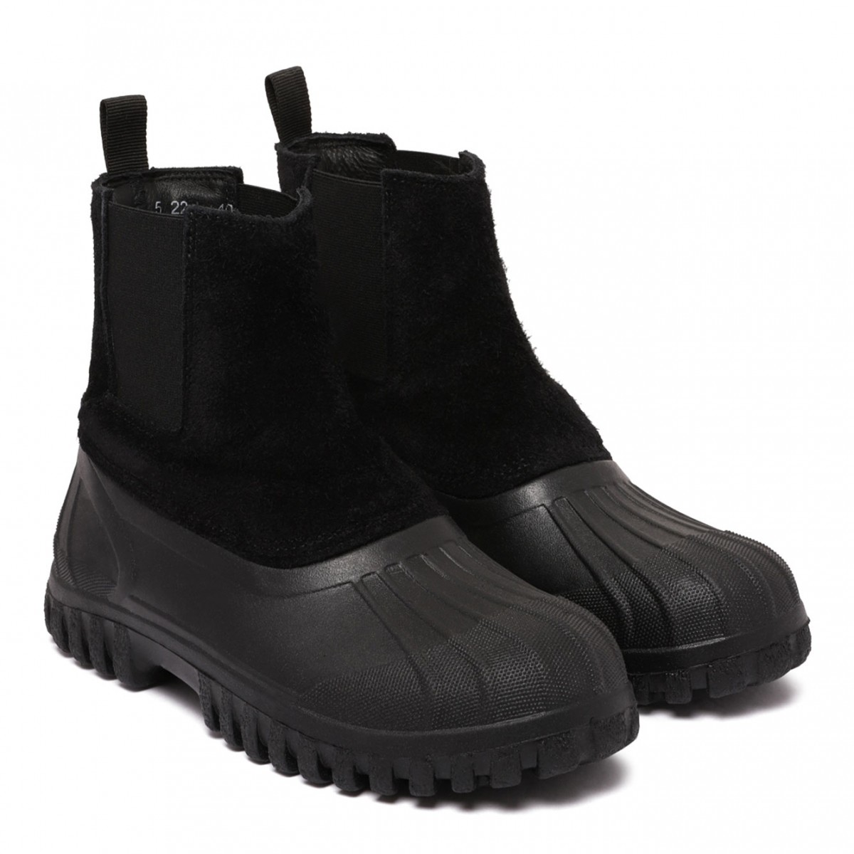 Black Suede-Panelled Ankle Boots