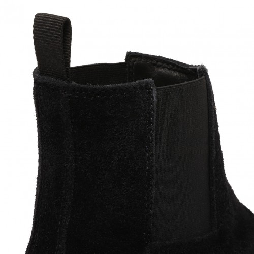 Black Suede-Panelled Ankle Boots
