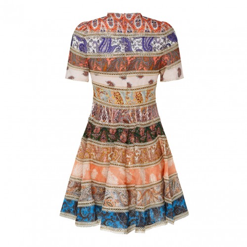Multicolour Linen Devi Spliced Mini Dress 2