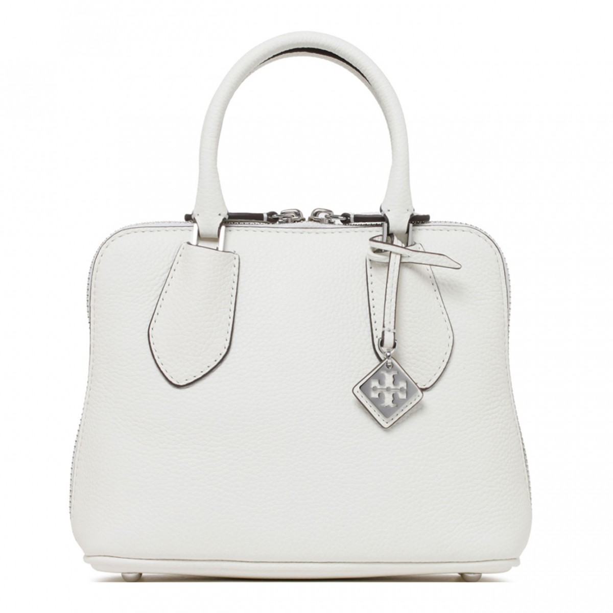 White Mini Pebbled Swing Bag