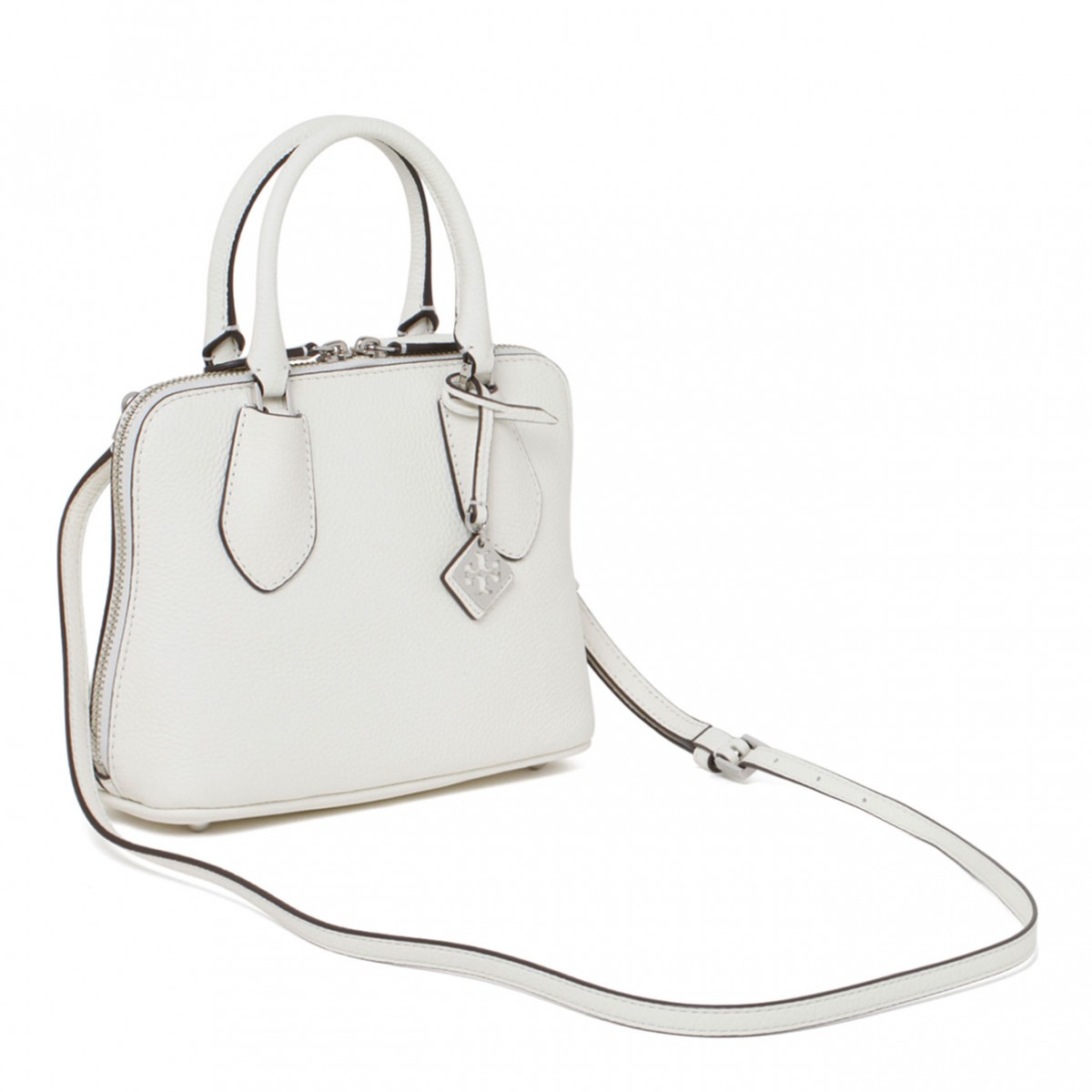 White Mini Pebbled Swing Bag