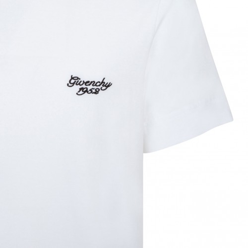 White Logo Print T-Shirt