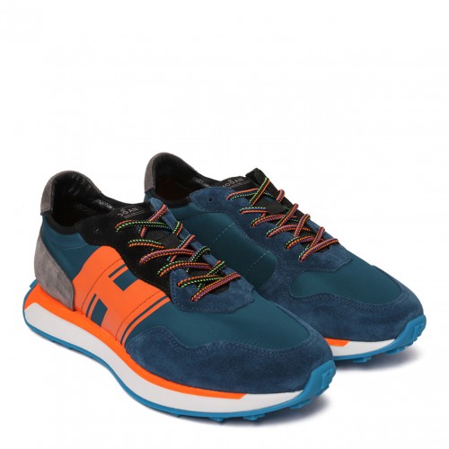 Electric Blue and Multicolour Logo Print Sneakers 2