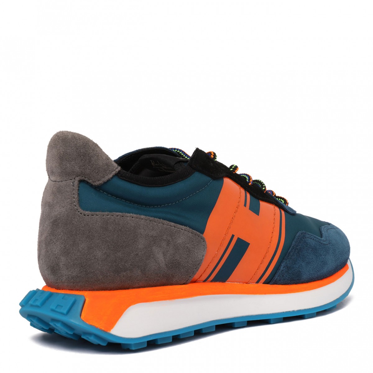 Electric Blue and Multicolour Logo Print Sneakers