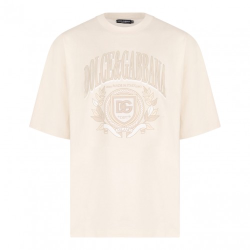 White Logo Print T-Shirt