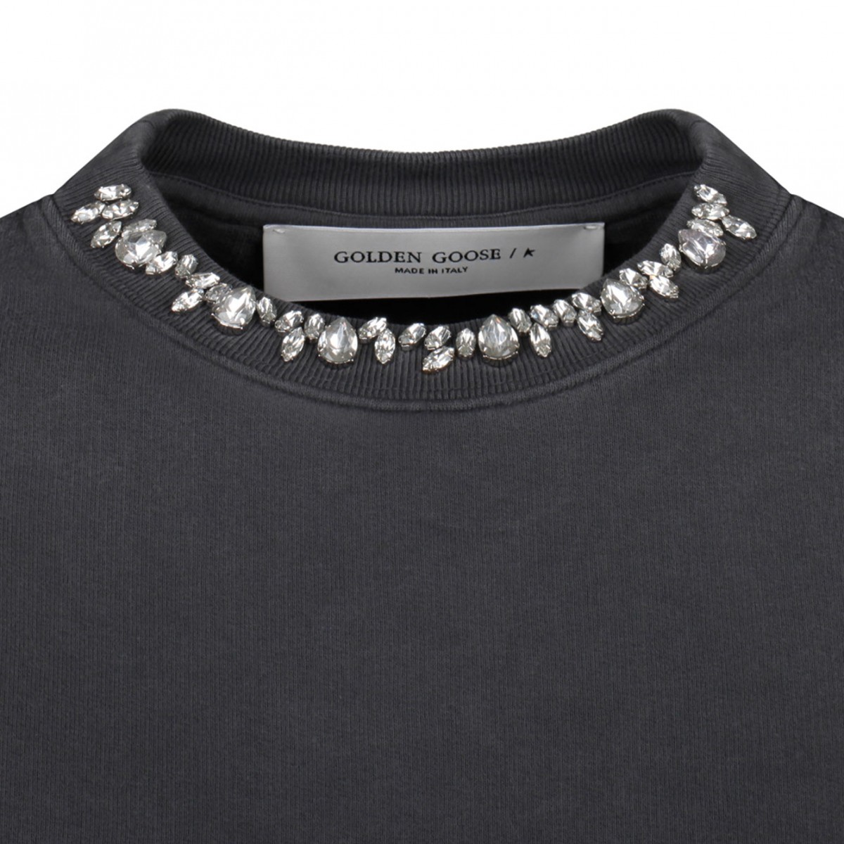 Anthracite Grey Sweatshirt With Crystals
