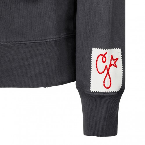 Anthracite Grey Sweatshirt With Crystals