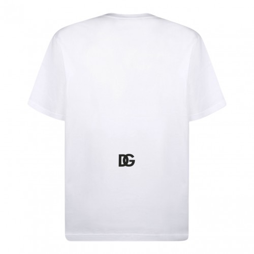 White Cotton DG Print Logo T-Shirt 2