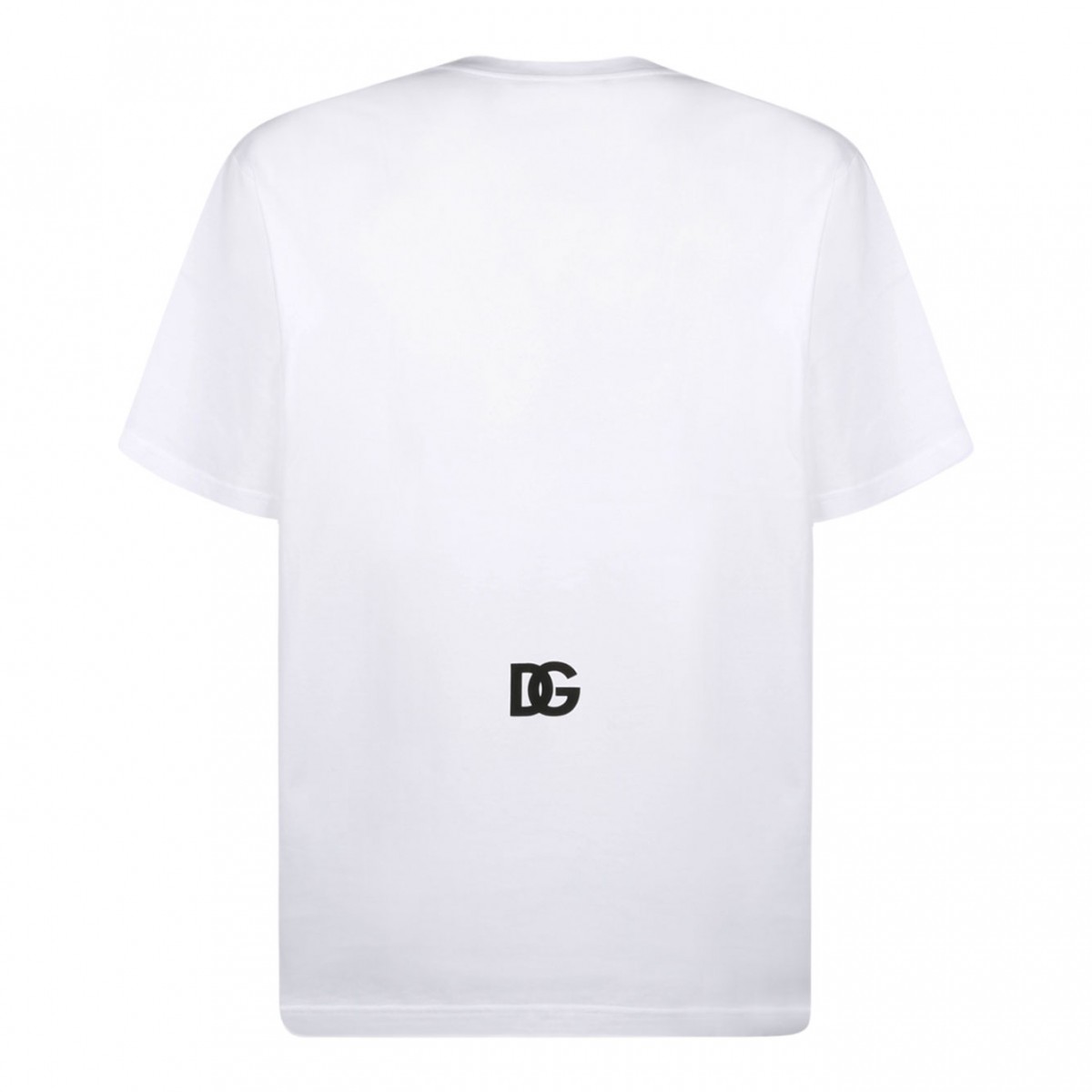 White Cotton DG Print Logo T-Shirt