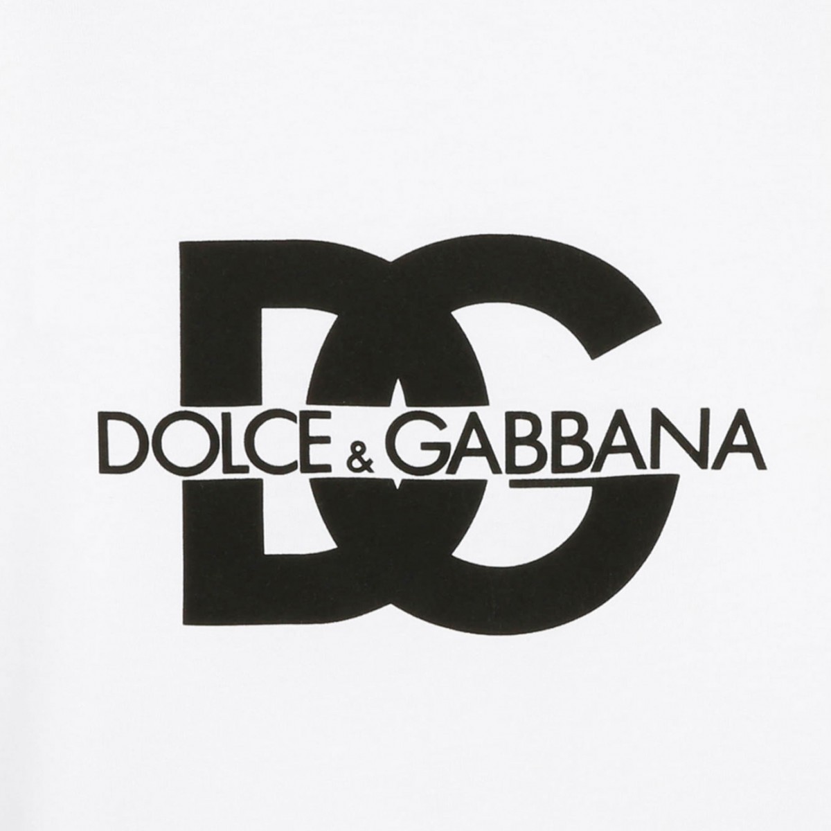 White Cotton DG Print Logo T-Shirt