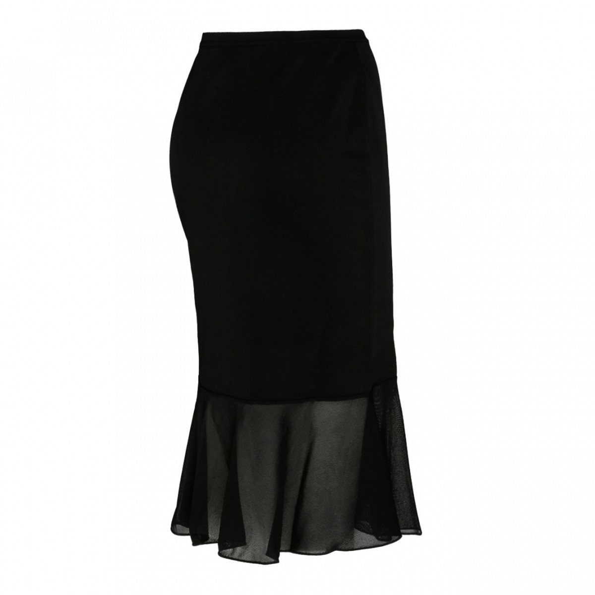 Midi Length Black Skirt