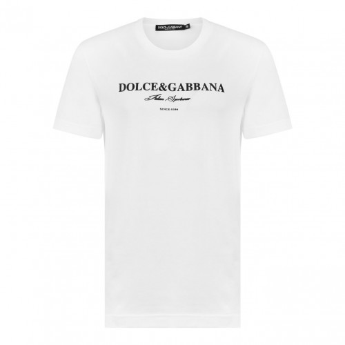 White Logo Print T-Shirt