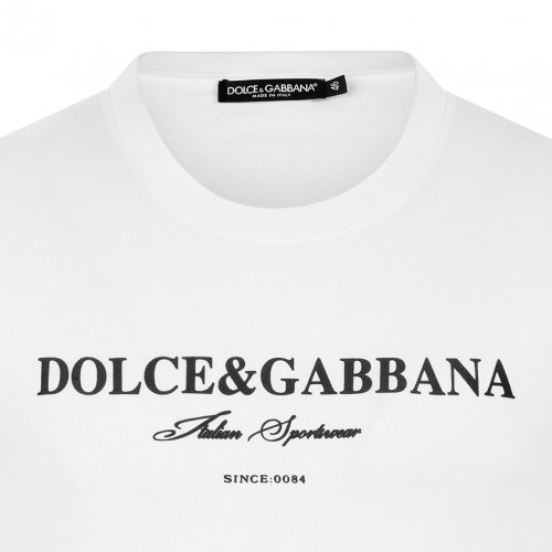 White Logo Print T-Shirt