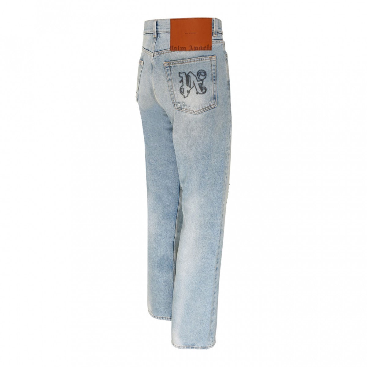 Light Blue Cotton Distressed Denim Jeans