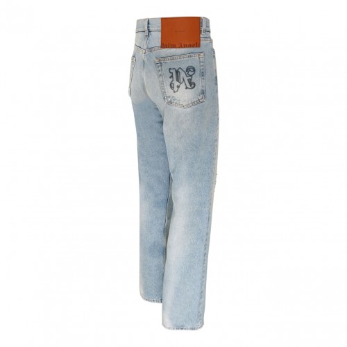 Light Blue Cotton Distressed Denim Jeans