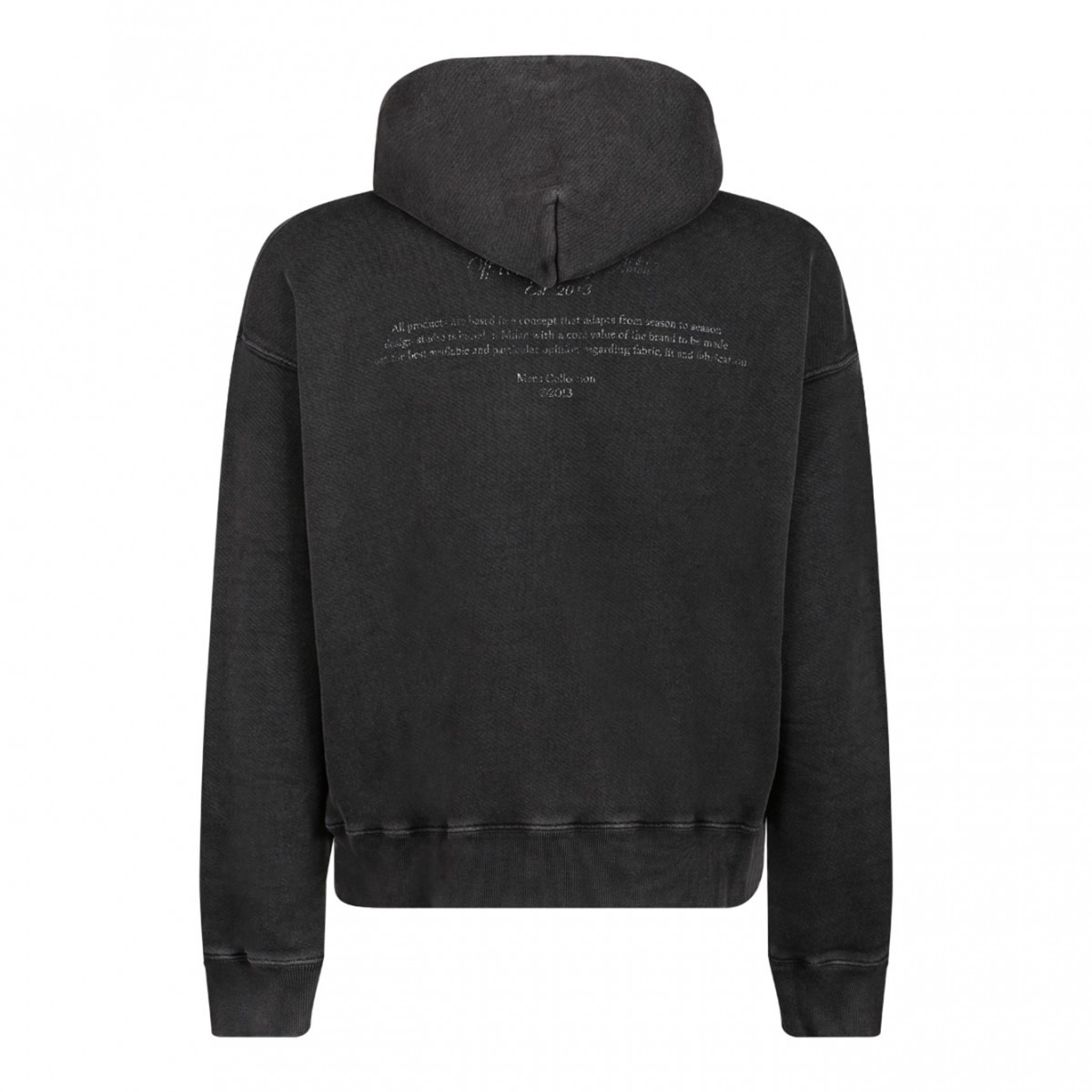 Off White Black Graphic Print Hoodie