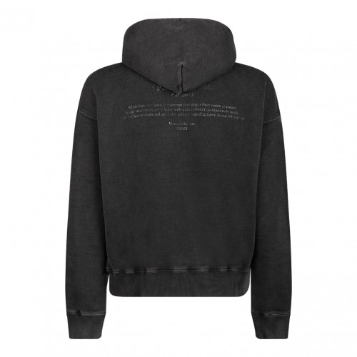 Off White Black Graphic Print Hoodie