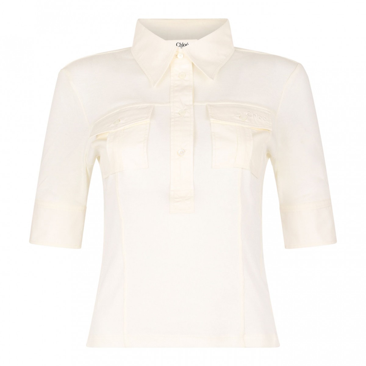 Milk White Polo Top
