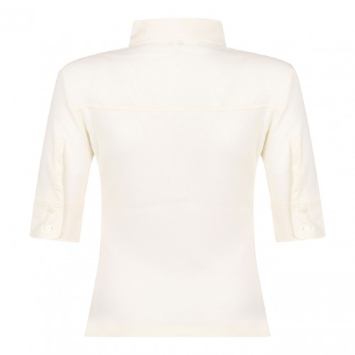 Milk White Polo Top