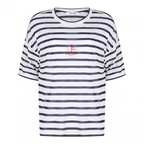White and Blue Striped T-Shirt