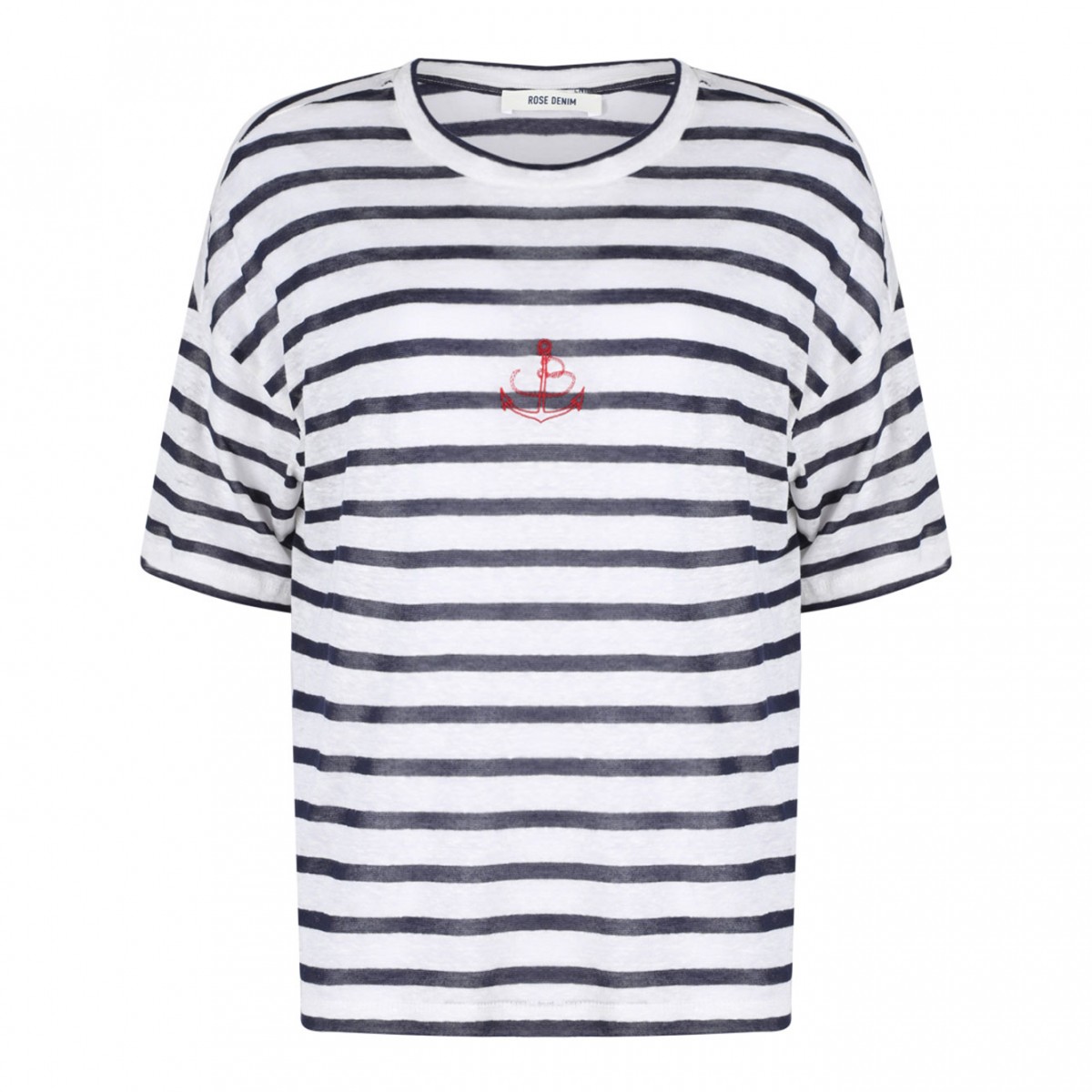 White and Blue Striped T-Shirt