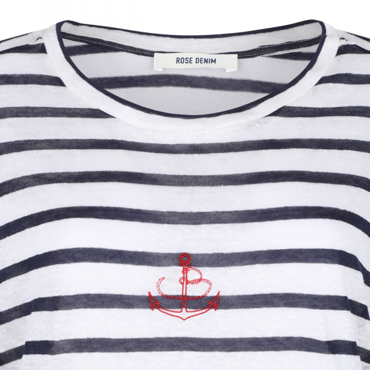 White and Blue Striped T-Shirt