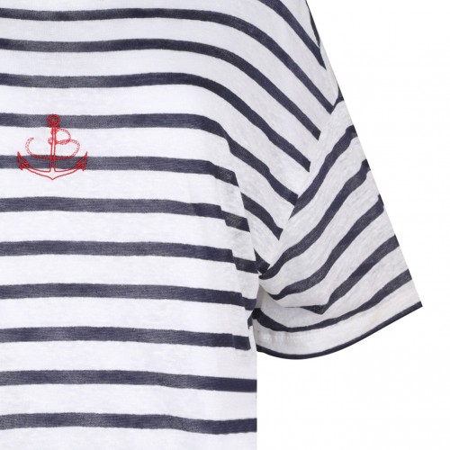 White and Blue Striped T-Shirt