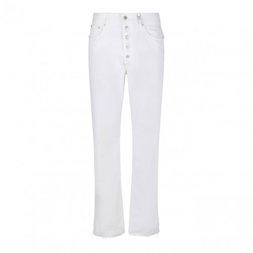 White Raw Cut Jeans