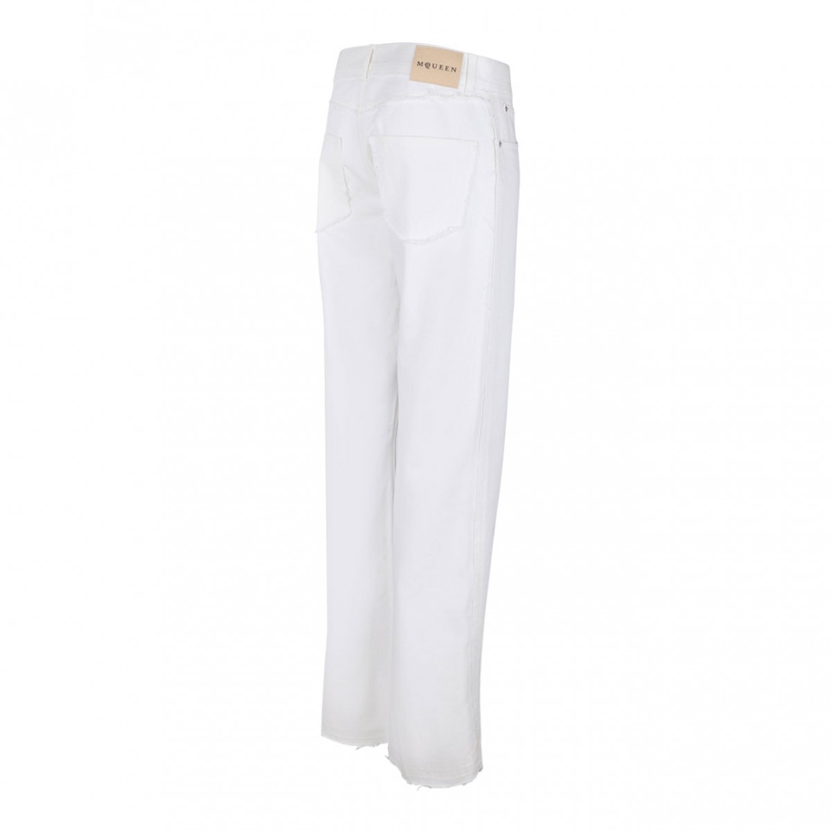 White Raw Cut Jeans