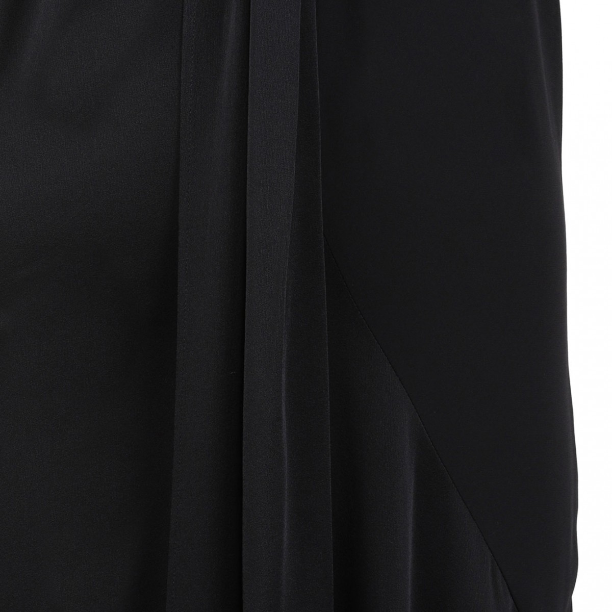 Black Knot-Detail Asymmetric Midi Dress